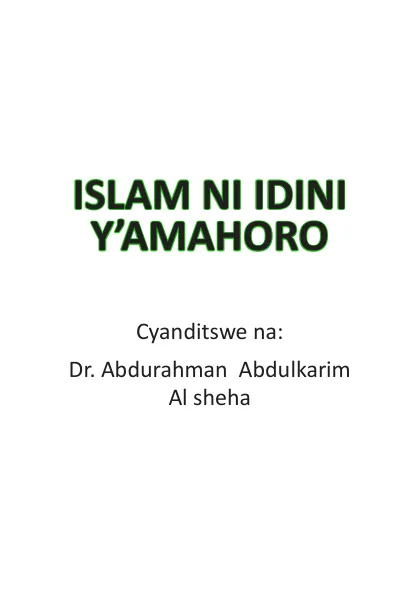 Islam ni idini y’amahoro